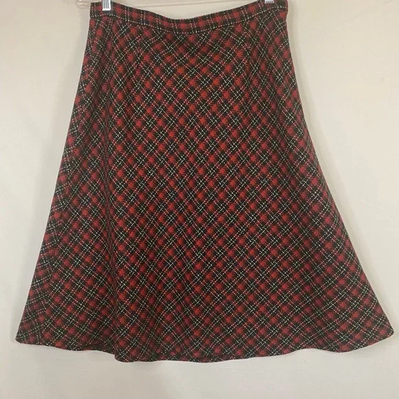 Cato Tartan Plaid A line Skirt, Red, Black, White, Size 10 - Picture 2 of 7